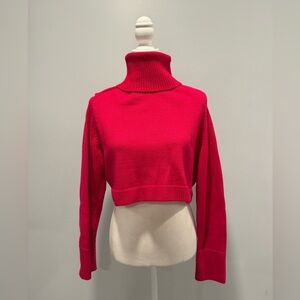 Zara Red Cowl Turtleneck Sweater